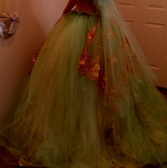 BREEA Mint & Gold Boho Beach Wedding Ballgown Set - Picture 6 of 14